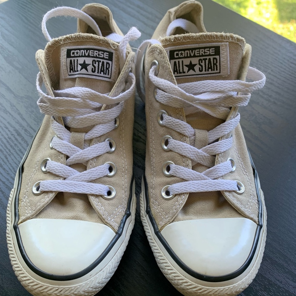 Converse Tan and White Athletic Shoes
